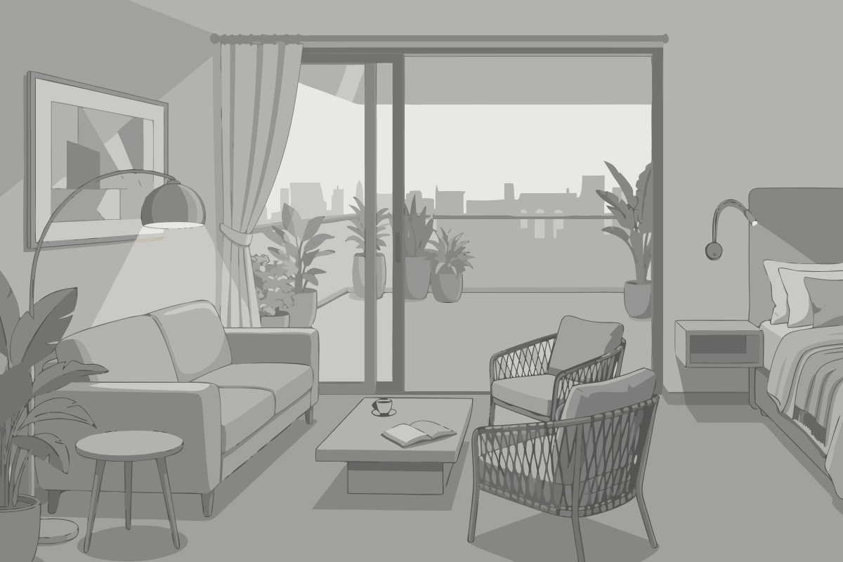 Villa con vistas al jardín